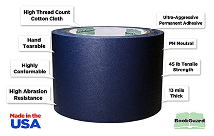 3 Inch Navy Blue Book Repair Cloth Tape 15 Yard Roll