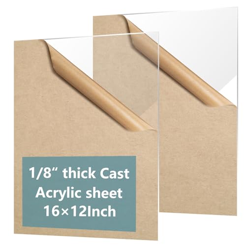 2 Pack Clear Acrylic Sheets for Laser Cutting 1 (2 Count)