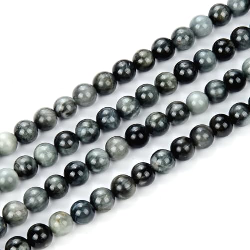 70pcs Adabele Natural Eagle Hawk's Eye Quartz Gemstone 10mm Round Beads (74 Count)