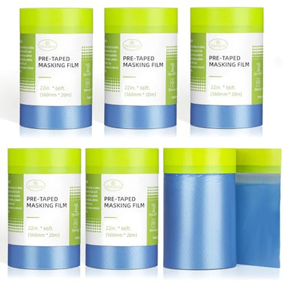 Pre Taped Masking Film for Painting (6 Count)