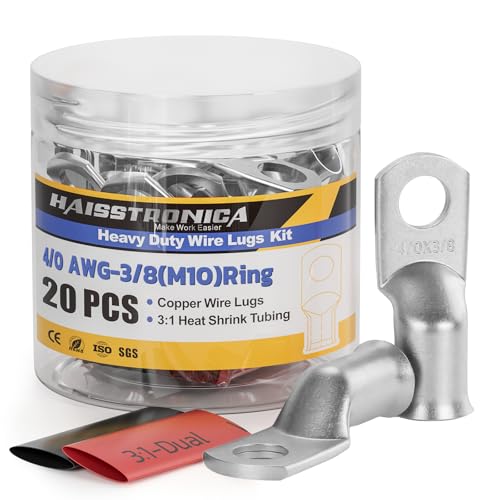 20PCS Battery Cable Lug & Heat Shrink Kit 4