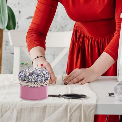 Sewing Pin Cushion Box Ball Head Pin Holder with Storage Box Decorative Needle Cushion for Home Office School DIY Craft 3.34 X 3.34 X 2.95 in