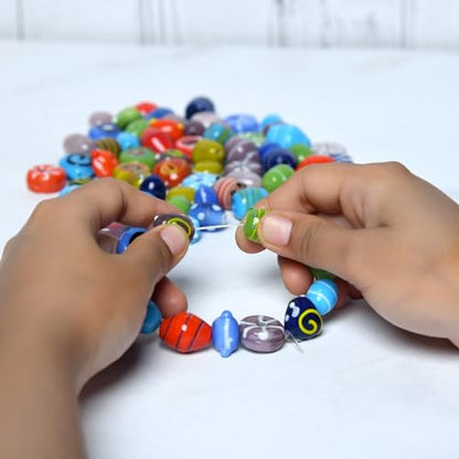2 3 LB Bag Assorted Glass Candy Beads for Jewellery Making (150 Count)
