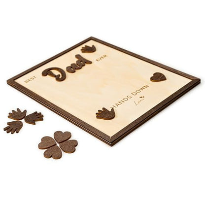 10" Best Dad Ever Gifts for Dadd Custom fathers day from Kids Hands down sign