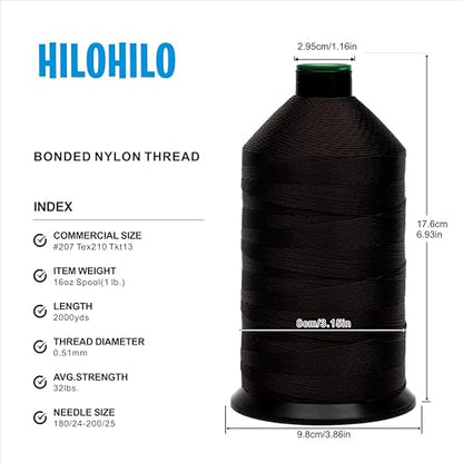 Extra Strong Bonded Nylon Thread #207 Tex210