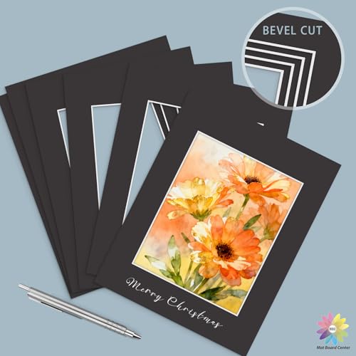 Mat Board Center 50 Pack 11x14 Picture Mat for 8x10 Photo Black