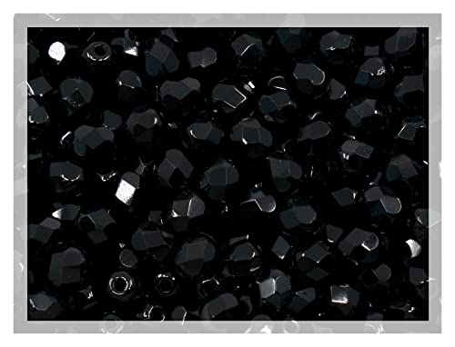 100pcs Faceted Fire Polished Pressed Czech Glass Beads 4mm (100 Count)