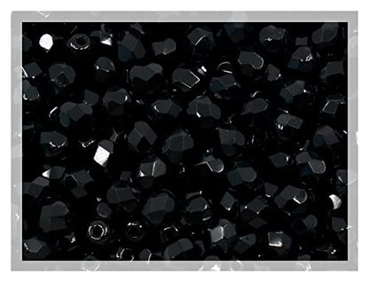 100pcs Faceted Fire Polished Pressed Czech Glass Beads 4mm (100 Count)