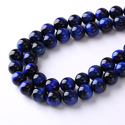 Natural Stone Lapis Blue Tiger Eye Beads Round Loose Spacer Beads for Jewelry Making DIY Bracelet Necklace 4mm 90pcs