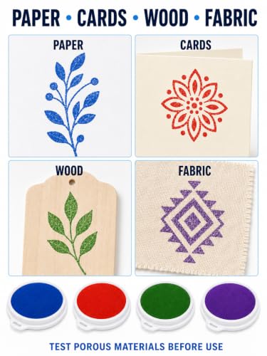 8-Color 7.1-Inch Large Washable Ink Pads for Rubber Stamps