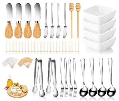 Charcuterie Board Accessories With 3 Oz Ceramic Dip Bowls
