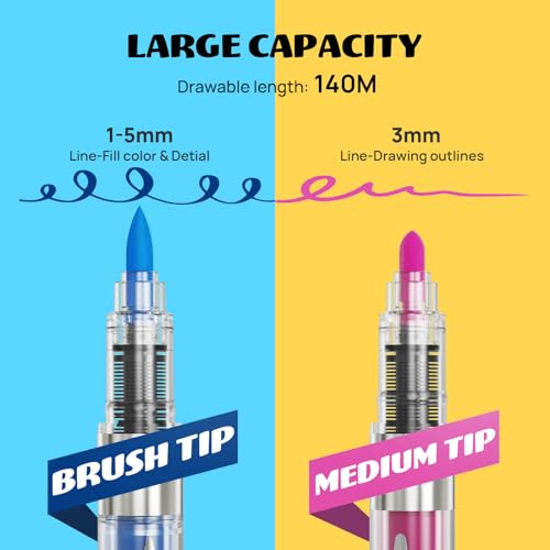 24 Automatic Ink Control Acrylic Paint Markers Dual Tip
