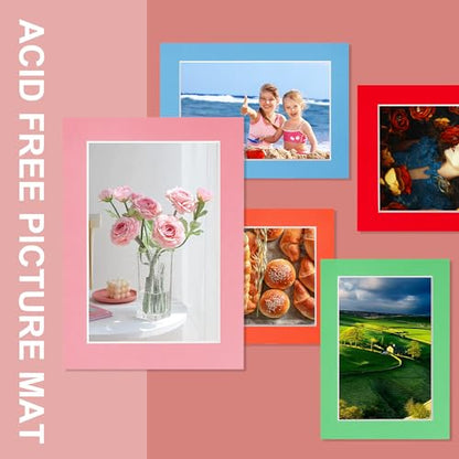 10 Pack 5x7 Mixed Colors Picture Mats