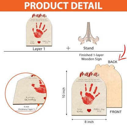 DIY Mama Handprint Wooden Sign