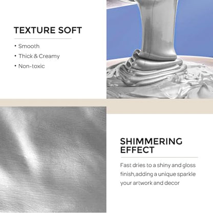 Metallic Silver Acrylic Paint (4 Fl Oz)