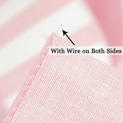 Pink Striped Burlap Ribbon (30 Foot)