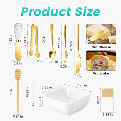 Charcuterie Board Accessories With 3 Oz Ceramic Dip Bowls