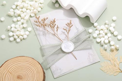 360Pcs Peal White Sealing Wax Beads with 2 Spoons and 4 Tea Candles for Wax Seal Stamps (360 Count)
