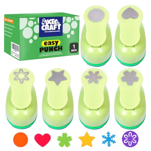 Paper Punches for Crafting Hole Punch fr Kids 1 Inch Craft Hole Punch Shape (6 Count)