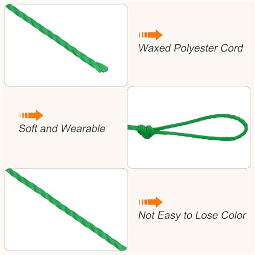 Waxed Cord 0.45mm Waxed Thread 87 Yard Wax String Leather Cord for Bracelet Making