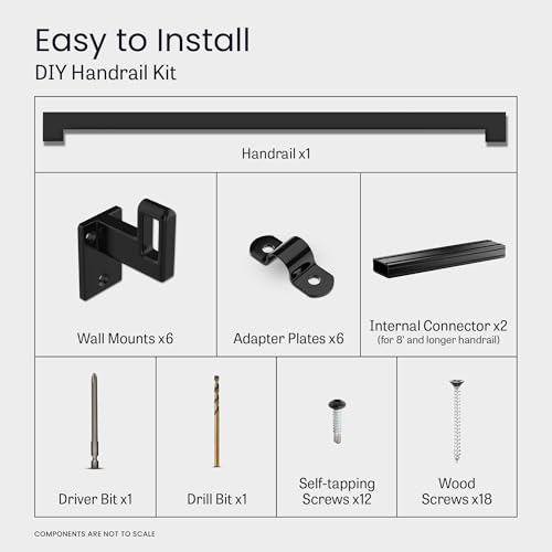 Modern Aluminum Handrail Complete DIY Kit