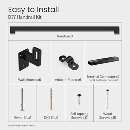 Modern Aluminum Handrail Complete DIY Kit