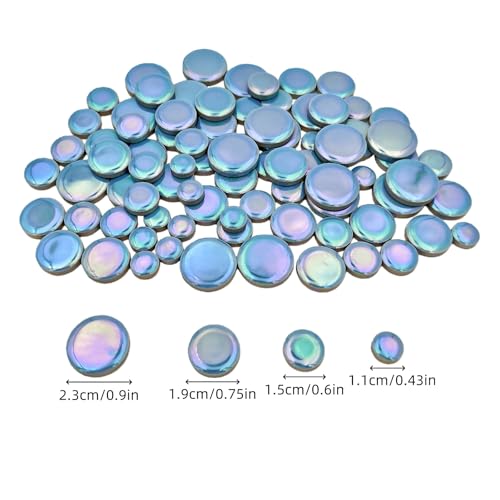 200g Iridescent Round Mosaic Tiles for Crafts Bulk