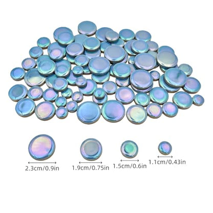 200g Iridescent Round Mosaic Tiles for Crafts Bulk
