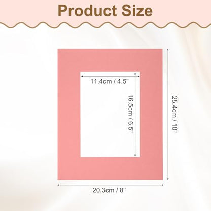 Picture Mats 8 x 10 for 5 x 7 Pictures Acid Free White Core Bevel Cut Frame Mattes for Display Art Measuring