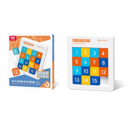 QY Toys Macaron Color 4x4 Klotski Puzzle Magnetic Sliding Number Puzzle