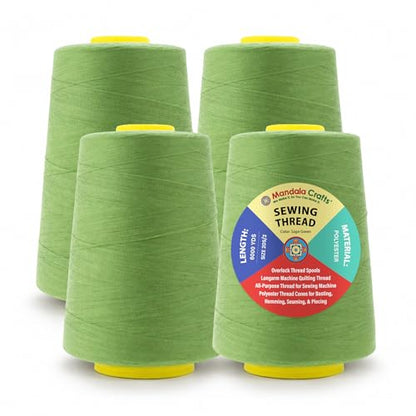 20S 2 Sage Green Polyester 4 Pack of Serger Threads Cones