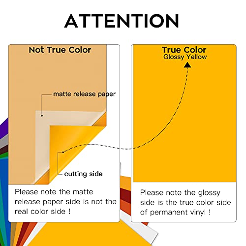 Glossy Yellow Permanent Vinyl 12 Pack 12x12 Compatible with Cricut