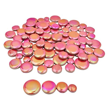 200g Iridescent Round Mosaic Tiles for Crafts Bulk (90 Count)