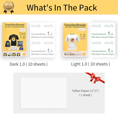 Tru Heat Transfer Paper for Dark and Light T Shirts