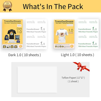 Tru Heat Transfer Paper for Dark and Light T Shirts