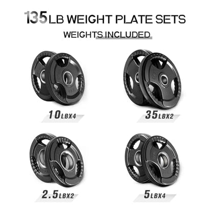 Olympic Rubber Grip Weight Plates (16 Count)