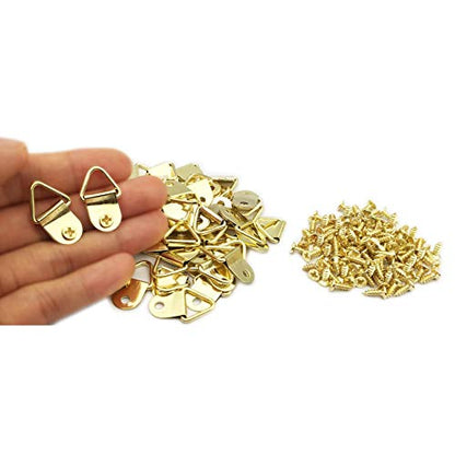 100 Pack Small Metal Triangle Ring Picture Hangers (100 Count)