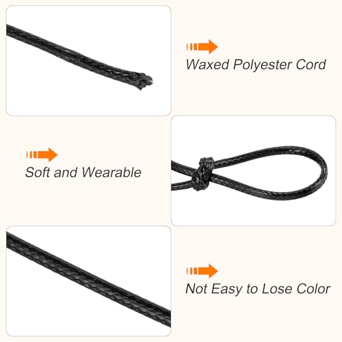 Waxed Cord 0.5mm Waxed Polyester Cord 175 Yard Wax String for Bracelet Making