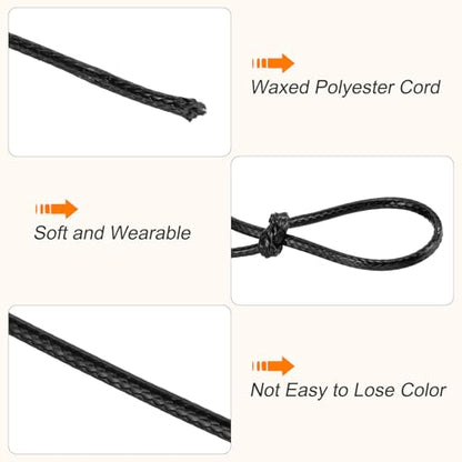 Waxed Cord 0.5mm Waxed Polyester Cord 175 Yard Wax String for Bracelet Making