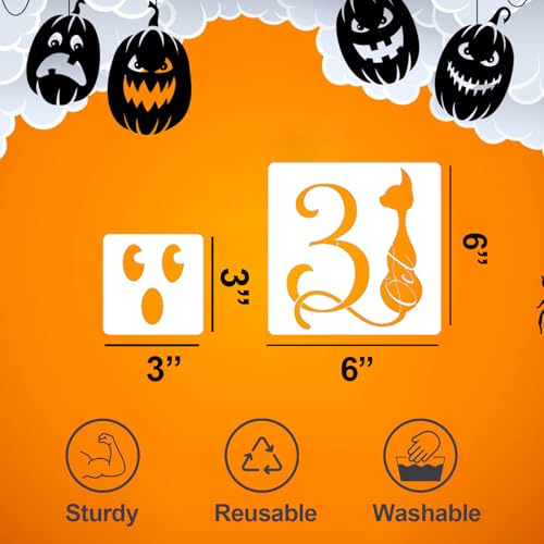 Halloween Stencils for Painting Small Pumpkin Face Stencils (50 Count)