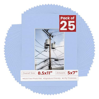 5x7 Mat for 8.5x11 Frame (25 Count)