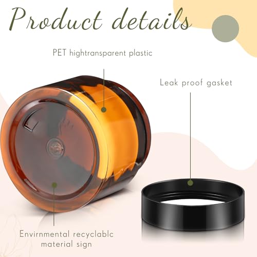 12 Pack 4 oz Plastic Container Jars with Lids Round Clear Travel Cosmetic Container Slime Jars for Toiletries (12 Count)