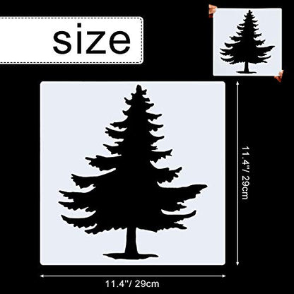 8 Pieces Pine Tree Stencils Art Painting Templates Stencils for Painting on Wood Winter Holiday DIY Wall Floor Decor Supplies (8 Count)