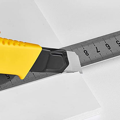 Box Cutter Utility Knife Retractable Snap Off Blades Hobby Knife 3 Pack for Cutting Cardboard Boxes Leather