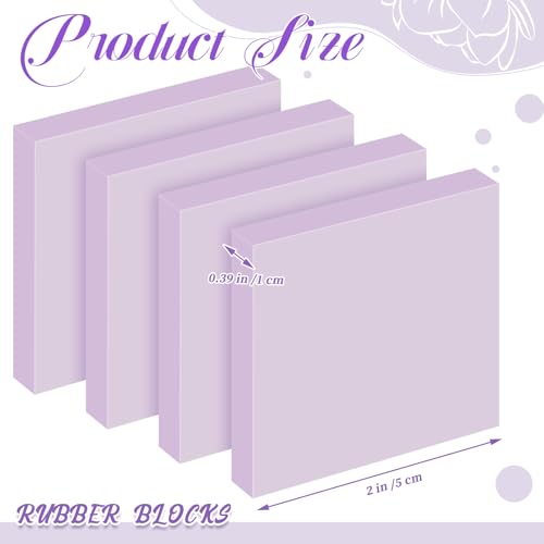 24 Pcs 2" x 2" Rubber Carving Block Printmaking Stamp (24 Count)