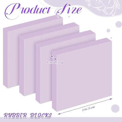 24 Pcs 2" x 2" Rubber Carving Block Printmaking Stamp (24 Count)