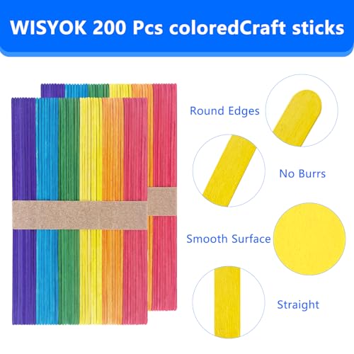 Colored Jumbo Wooden Craft Sticks (500 Count)