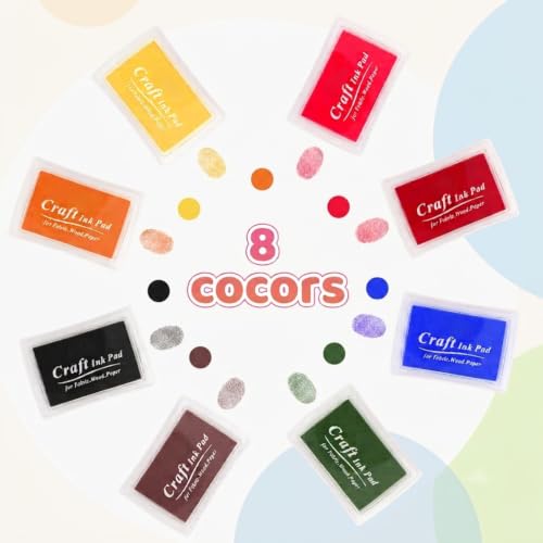 8 Color Washable Stamp Pads for Kids