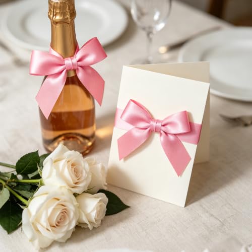 1 Inch x 100yds Rose Gold Satin Ribbon for Crafts