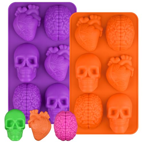 Skull Brain and Heart Silicone Mold
